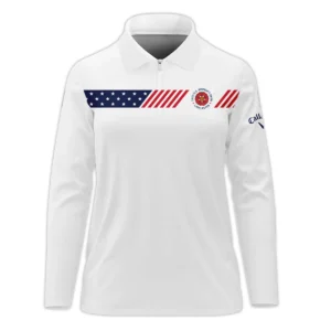 Golf American Flag White Callaway 79th U.S. Women’s Open Lancaster Long Polo Shirt
