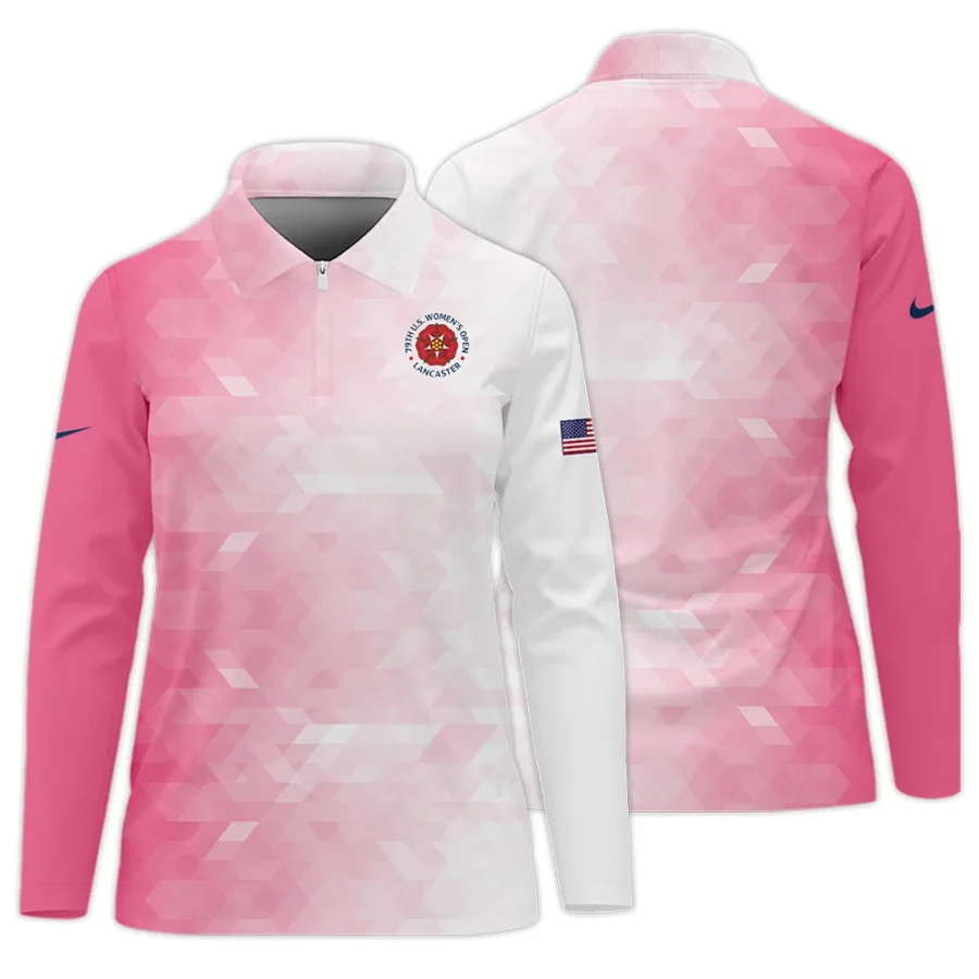 Nike 79th U.S. Women’s Open Lancaster Pink Abstract Background Zipper Long Polo Shirt