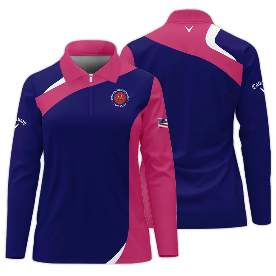 Callaway Blue Pink White 79th U.S. Women’s Open Lancaster Zipper Long Polo Shirt