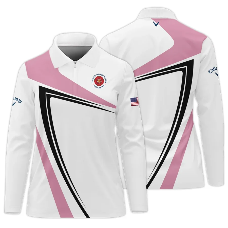 Pink Black Golf Pattern 79th U.S. Women’s Open Lancaster Callaway Zipper Long Polo Shirt