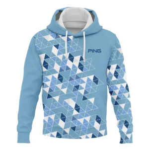 Golf Blue Geometric Mosaic Pattern 2024 PGA Championship Valhalla Ping Zipper Hoodie Shirt Style Classic