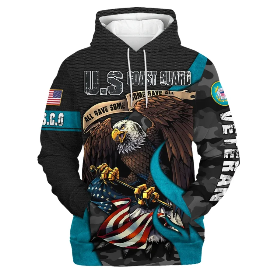 All Gave Some Some Gave All Veteran Eagle Flag U.S. Coast Guard Veterans All Over Prints Hoodie Shirt