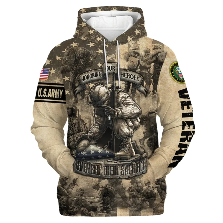 Veteran Remember Honor Respect Memorial Day U.S. Army Veterans All Over Prints Hoodie Shirt