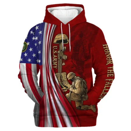 Veteran Us Flag Honor The Fallen U.S. Army Veterans All Over Prints Hoodie Shirt