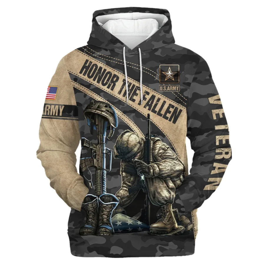 Veteran Camo Honor The Fallen U.S. Army Veterans All Over Prints Hoodie Shirt