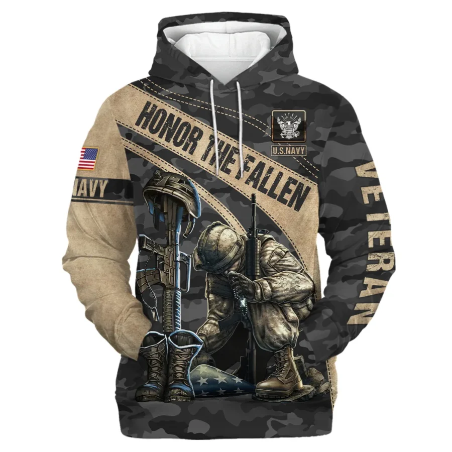 Veteran Camo Honor The Fallen U.S. Navy Veterans All Over Prints Hoodie Shirt