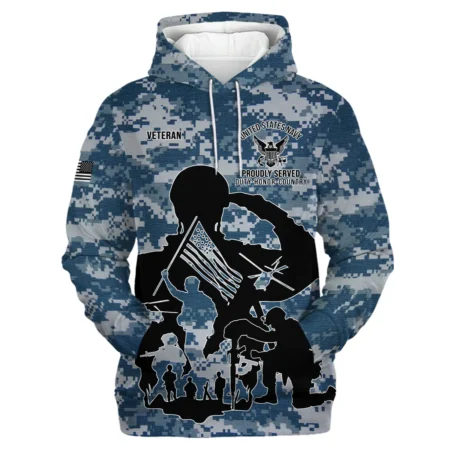 Veteran Proudly Served Duty Honor Country U.S. Navy Veterans All Over Prints Hoodie Shirt