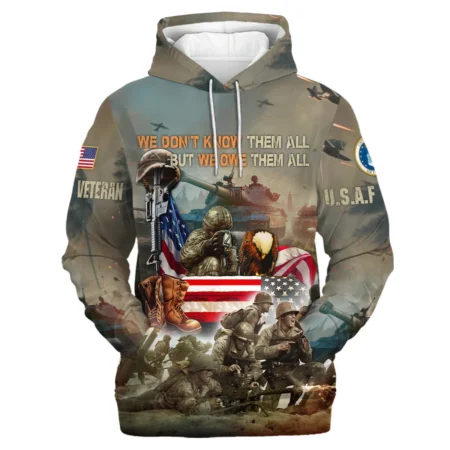 Veteran We Dont Know Them All But We Owe Them All U.S. Air Force Veterans All Over Prints Hoodie Shirt