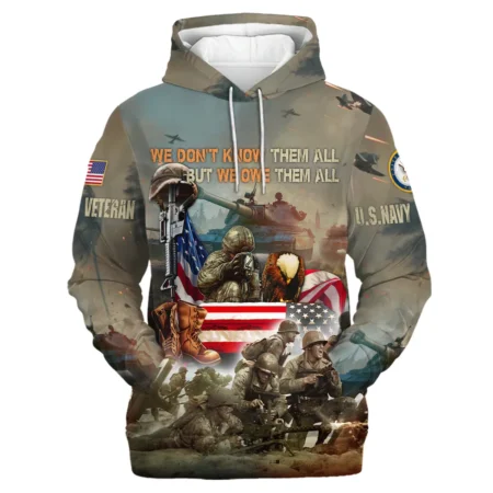 Veteran We Dont Know Them All But We Owe Them All U.S. Navy Veterans All Over Prints Hoodie Shirt