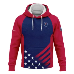 Rolex 124th U.S. Open Pinehurst Star White Dark Blue Red Background Zipper Hoodie Shirt Style Classic Zipper Hoodie Shirt