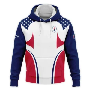 124th U.S. Open Pinehurst Callaway Stars White Dark Blue Red Line Zipper Hoodie Shirt Style Classic Zipper Hoodie Shirt