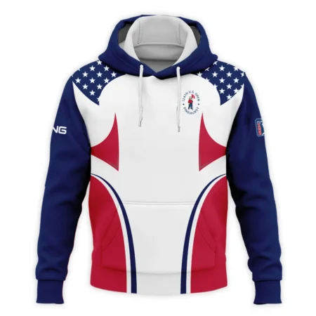 124th U.S. Open Pinehurst Ping Stars White Dark Blue Red Line Hoodie Shirt Style Classic Hoodie Shirt