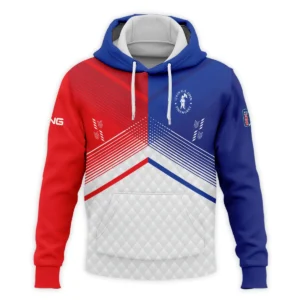 Ping 124th U.S. Open Pinehurst Blue Red Line White Abstract Zipper Hoodie Shirt Style Classic