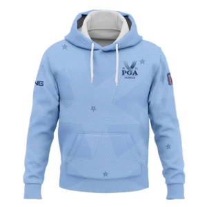 Golf Blue Color Star Pattern 2024 PGA Championship Valhalla Ping Zipper Hoodie Shirt Style Classic