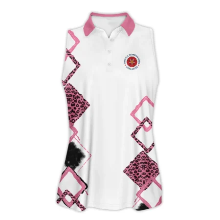 Nike 79th U.S. Women’s Open Lancaster Pink Leopard Pattern White Sleeveless Polo Shirt