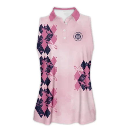 79th U.S. Women’s Open Lancaster Callaway Argyle Plaid Pink Blue Pattern Sleeveless Polo Shirt
