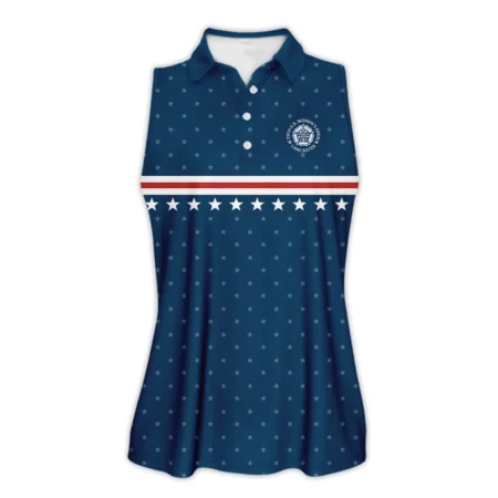 Golf Navy Blue Star American Nike 79th U.S. Women’s Open Lancaster Sleeveless Polo Shirt