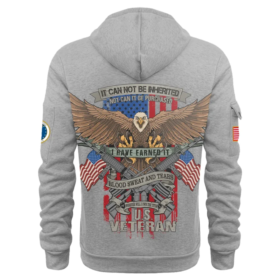 Personalized Name Color Gray It CanNot Be Inherited U.S. Air Force Veteran Hoodie Half Zipper