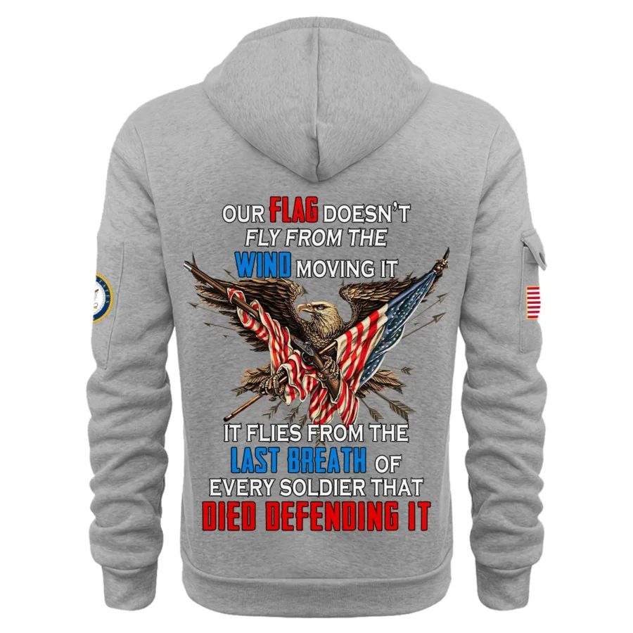 Personalized Name Color Gray Every Soldier That Died Defending It U.S. Navy Veteran Hoodie Half Zipper