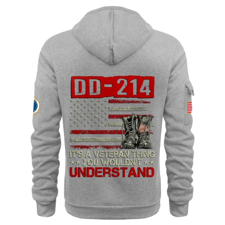 Personalized Name Color Gray DD-214 Its A Veteran Thing You Wouldnt Understand U.S. Air Force Veteran Hoodie Half Zipper