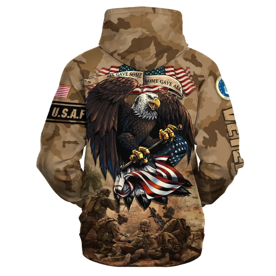 Veteran Camo Eagle All Gave Some Some Gave All U.S. Air Force Veterans All Over Prints Zipper Hoodie Shirt