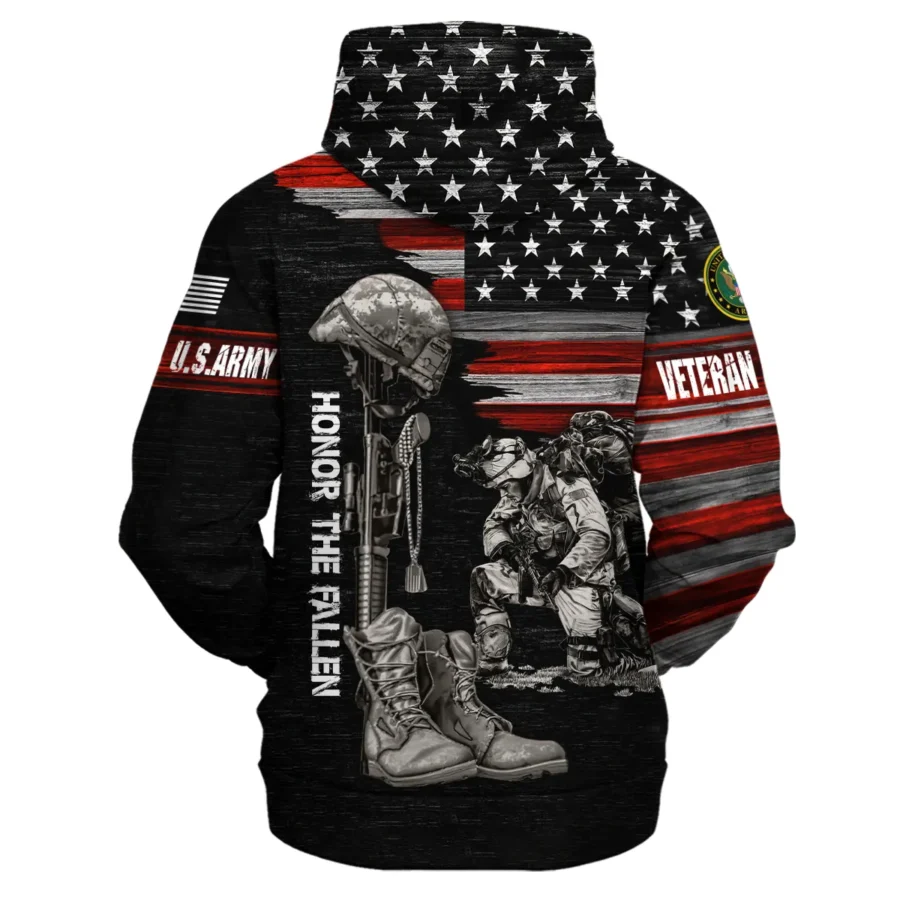 Veteran Honor The Fallen U.S. Army Veterans All Over Prints Zipper Hoodie Shirt