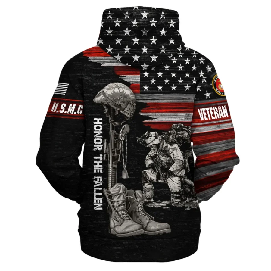 Veteran Honor The Fallen U.S. Marine Corps Veterans All Over Prints Zipper Hoodie Shirt