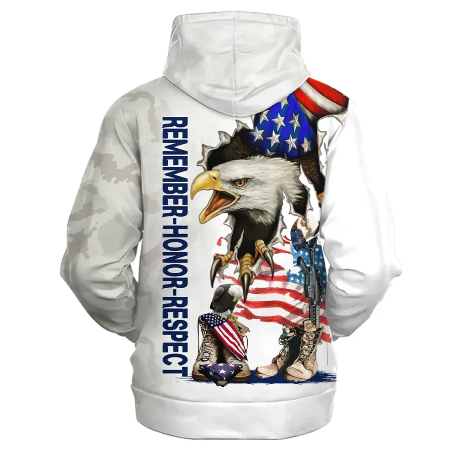 Veteran Remember Honor Respect U.S. Air Force Veterans All Over Prints Zipper Hoodie Shirt