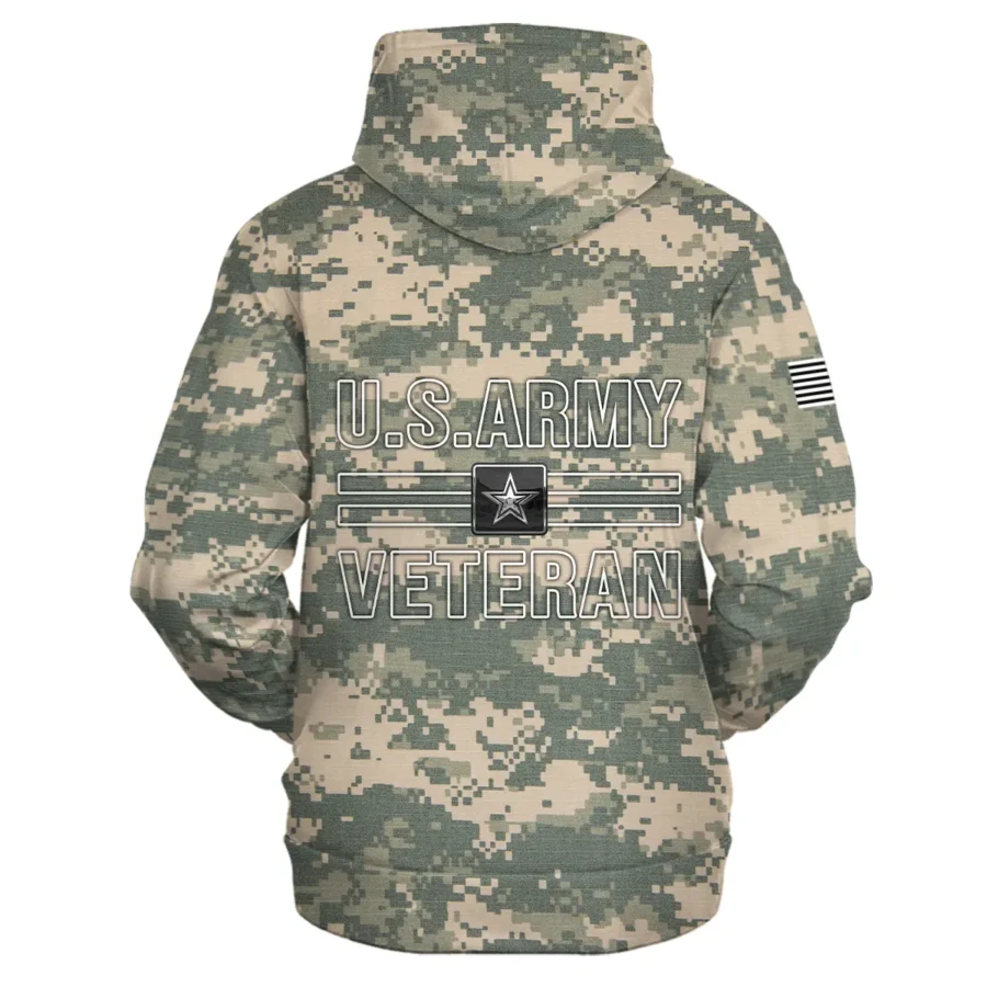 Veteran Proudly Served Duty Honor Country U.S. Army Veterans All Over Prints Zipper Hoodie Shirt