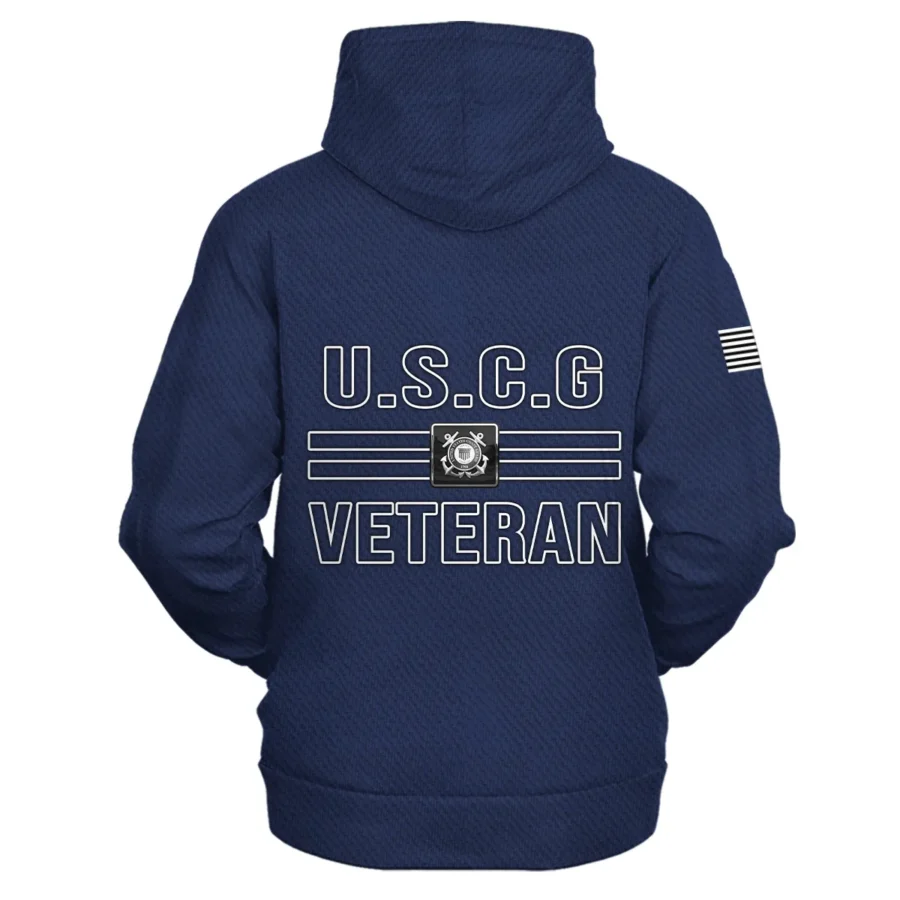 Veteran Proudly Served Duty Honor Country U.S. Coast Guard Veterans All Over Prints Zipper Hoodie Shirt