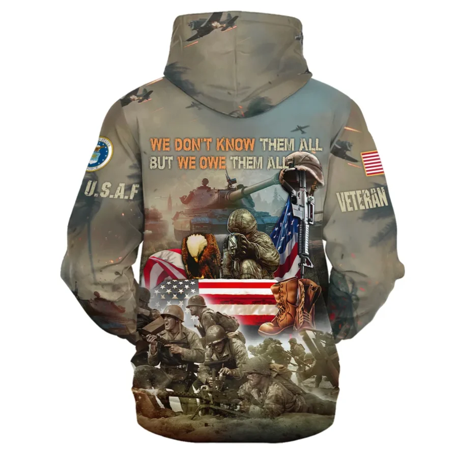 Veteran We Dont Know Them All But We Owe Them All U.S. Air Force Veterans All Over Prints Hoodie Shirt