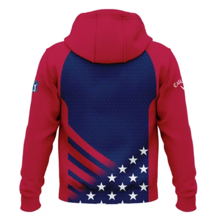 Callaway 124th U.S. Open Pinehurst Star White Dark Blue Red Background Zipper Hoodie Shirt Style Classic Zipper Hoodie Shirt