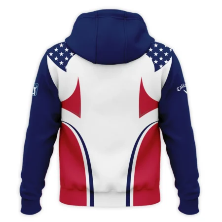 124th U.S. Open Pinehurst Callaway Stars White Dark Blue Red Line Zipper Hoodie Shirt Style Classic Zipper Hoodie Shirt