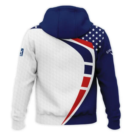 Blue Red Golf Pattern Star White 124th U.S. Open Pinehurst Callaway Zipper Hoodie Shirt Style Classic