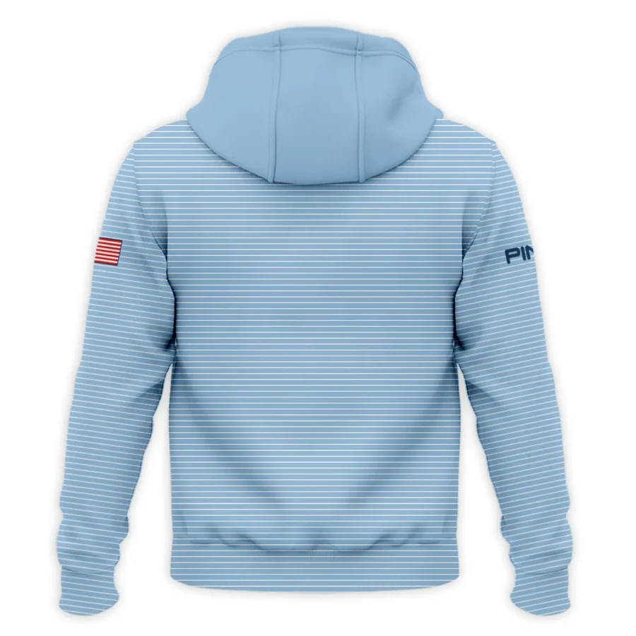 Blue White Line Pattern Ping 124th U.S. Open Pinehurst Zipper Hoodie Shirt Style Classic
