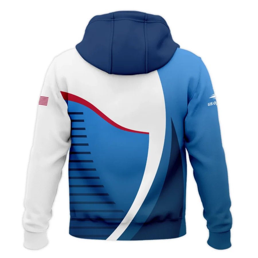 US Open Tennis Champions Lacoste Dark Blue Red White Zipper Hoodie Shirt Style Classic Zipper Hoodie Shirt