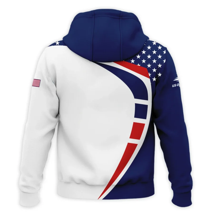 US Open Tennis Champions Blue Red Star White Ralph Lauren Performance Zipper Hoodie Shirt