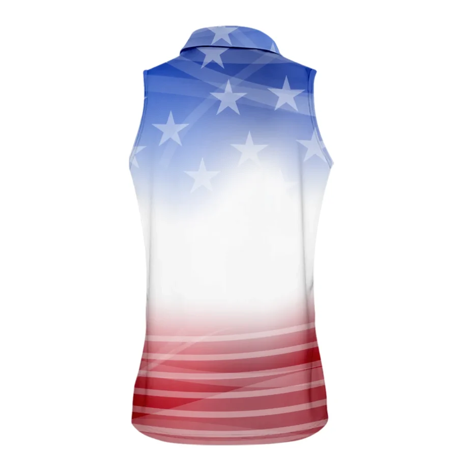 Star White Blue Red Background Nike 79th U.S. Women’s Open Lancaster Zipper Sleeveless Polo Shirt