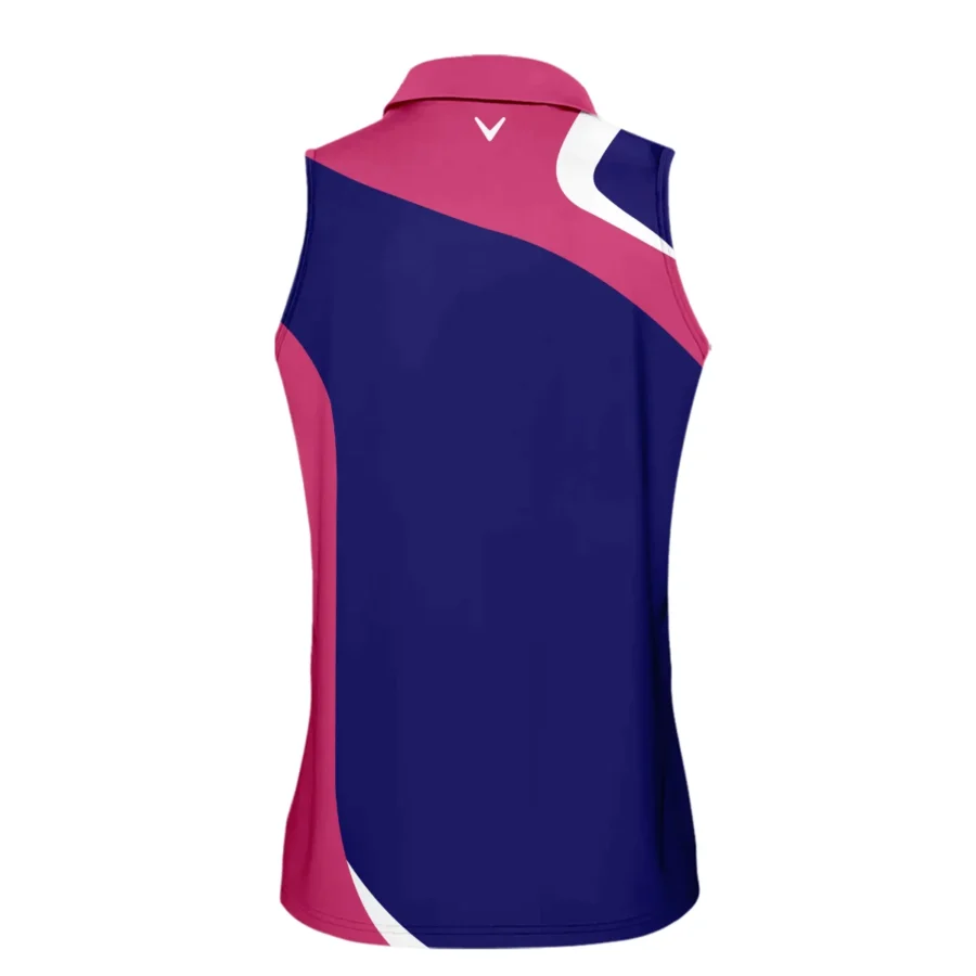 Callaway Blue Pink White 79th U.S. Women’s Open Lancaster Zipper Sleeveless Polo Shirt