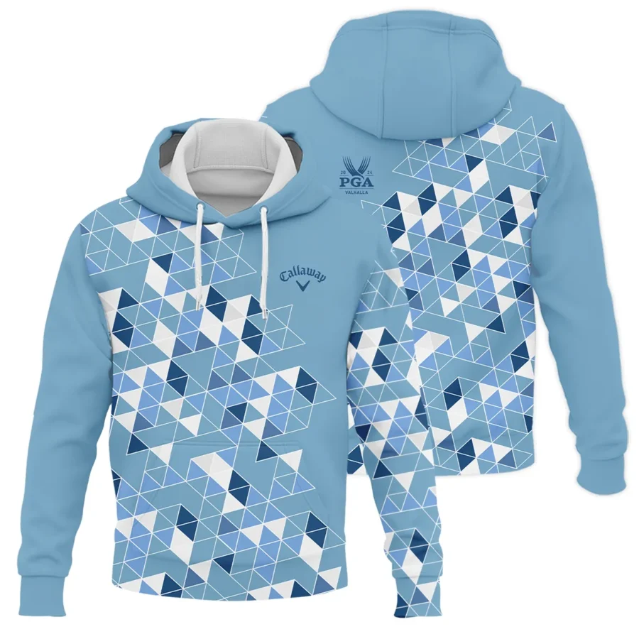 Golf Blue Geometric Mosaic Pattern 2024 PGA Championship Valhalla Callaway Hoodie Shirt Style Classic