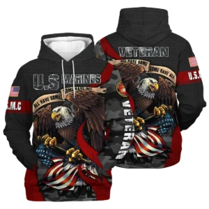 All Gave Some Some Gave All Veteran Eagle Flag U.S. Marine Corps Veterans All Over Prints Zipper Hoodie Shirt