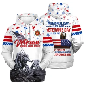 Veteran Memorial Day Remember Honor Respect U.S. Marine Corps Veterans All Over Prints Long Polo Shirt