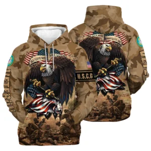 Veteran Camo Eagle All Gave Some Some Gave All U.S. Coast Guard Veterans All Over Prints Zipper Hoodie Shirt