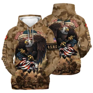 Veteran Camo Eagle All Gave Some Some Gave All U.S. Marine Corps Veterans All Over Prints Zipper Hoodie Shirt