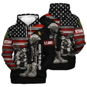 Veteran Honor The Fallen U.S. Army Veterans All Over Prints Zipper Hoodie Shirt