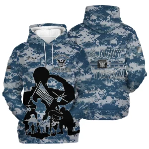 Veteran Proudly Served Duty Honor Country U.S. Navy Veterans All Over Prints Zipper Hoodie Shirt