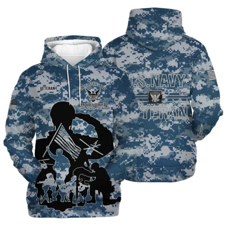 Veteran Proudly Served Duty Honor Country U.S. Navy Veterans All Over Prints Hoodie Shirt