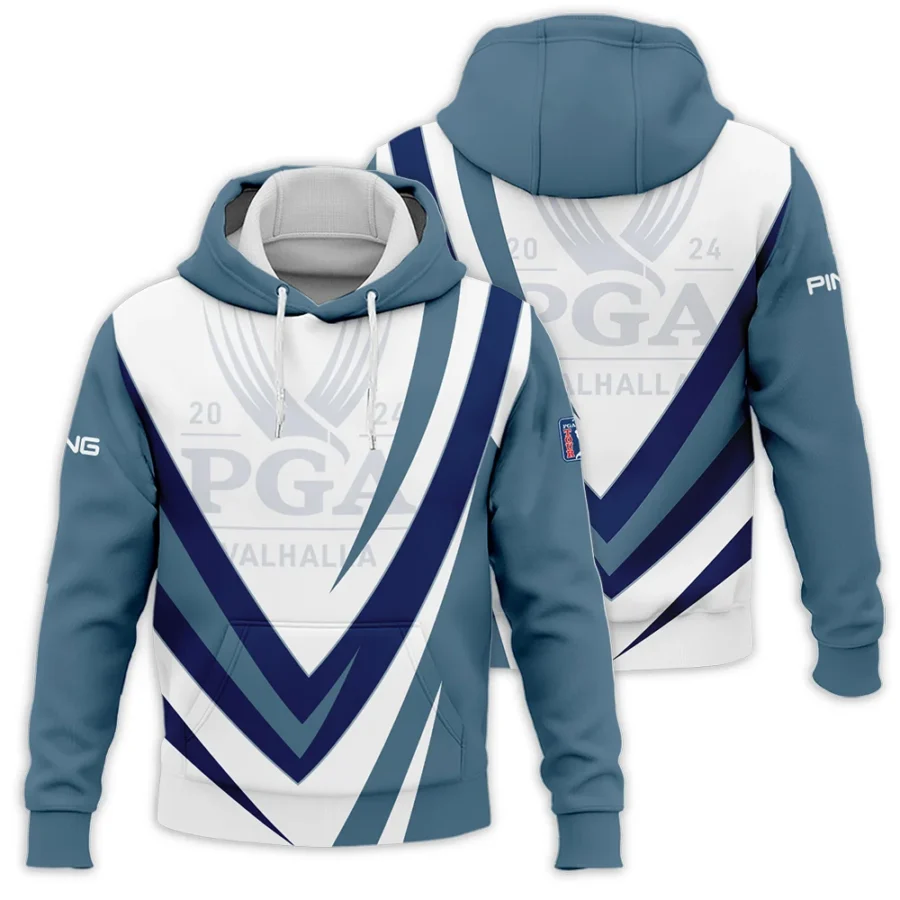 Ping 2024 PGA Championship Valhalla Dark Moderate Blue White Blue Hoodie Shirt Style Classic Hoodie Shirt