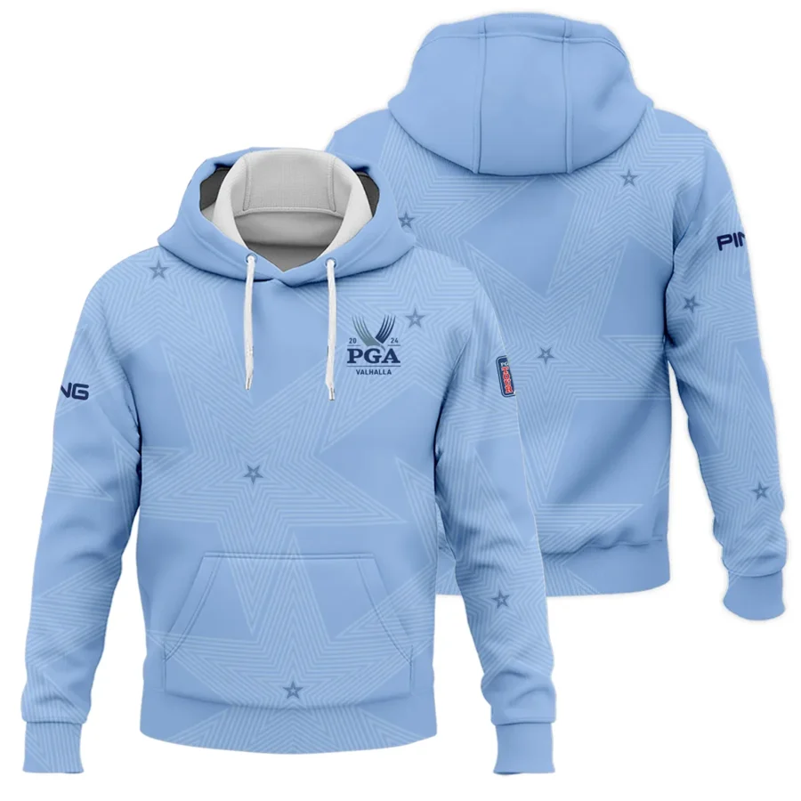 Golf Blue Color Star Pattern 2024 PGA Championship Valhalla Ping Hoodie Shirt Style Classic