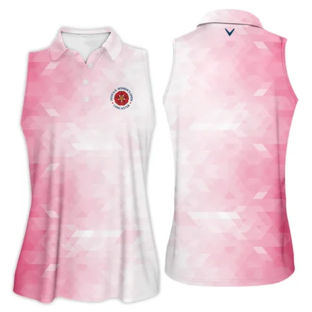Callaway 79th U.S. Women’s Open Lancaster Pink Abstract Background Zipper Short Polo Shirt